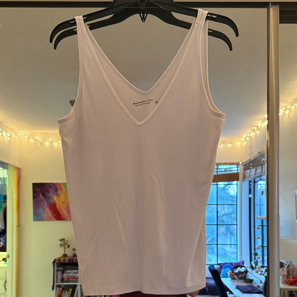Abercrombie & Fitch White V-Neck Camisole